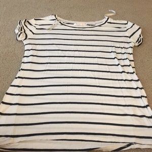 Long striped shirt black and white
